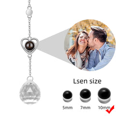 Herz Kristallanhänger mit Foto-Projektion – Personalisierte Deko & Geschenkidee für Muttertag, Weihnachten & Jubiläen