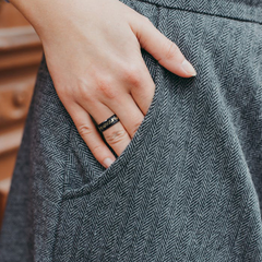 【Paar】Wolfram Ring - Eingelegt mit 18 Karat Goldfolie