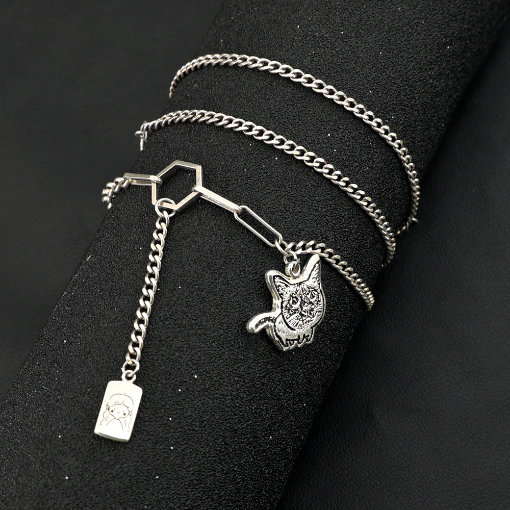 Personalisierte Y-Kette mit Fotogravur, Namen & Jungen/Mädchen Symbol – Haustierschmuck, Erinnerungs­geschenk für Tierliebhaber