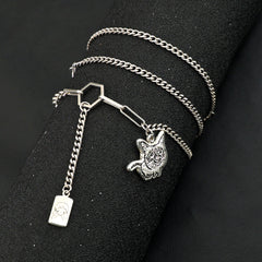 Personalisierte Y-Kette mit Fotogravur, Namen & Jungen/Mädchen Symbol – Haustierschmuck, Erinnerungs­geschenk für Tierliebhaber