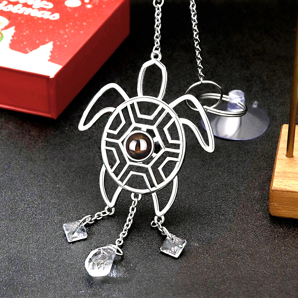 Foto-Projektions-Schildkröte Anhänger – Personalisierter Kristallanhänger mit Bild, Dekoration & Erinnerungsgeschenk