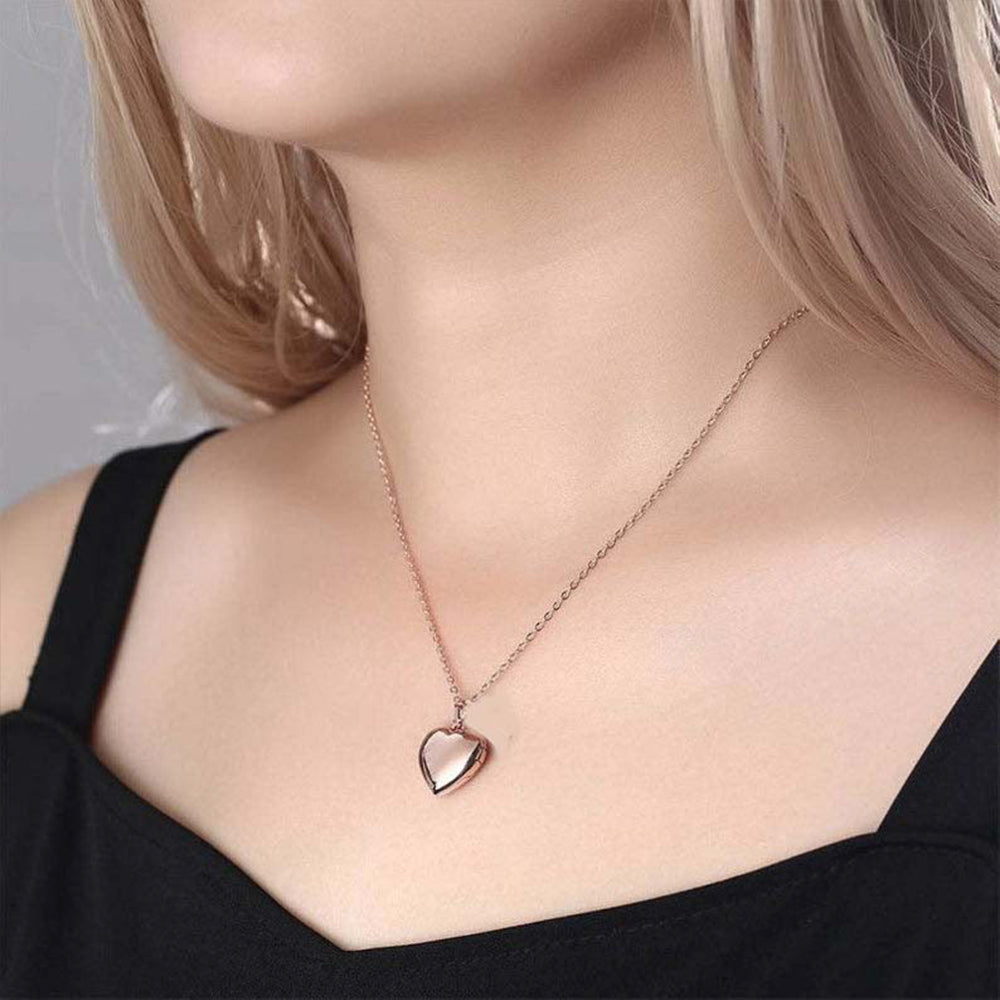 Personalisierte 925 Silber  Foto Medaillon Herz Kette – Mit Foto & Text, Klassischer Erinnerungsschmuck Geschenk für Sie