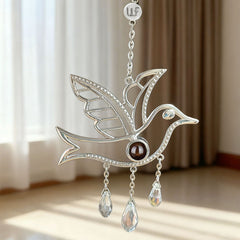 Personalisierter Dove Anhänger mit Foto im Kristall – Emotionales Projektionsgeschenk für Familie & Freunde