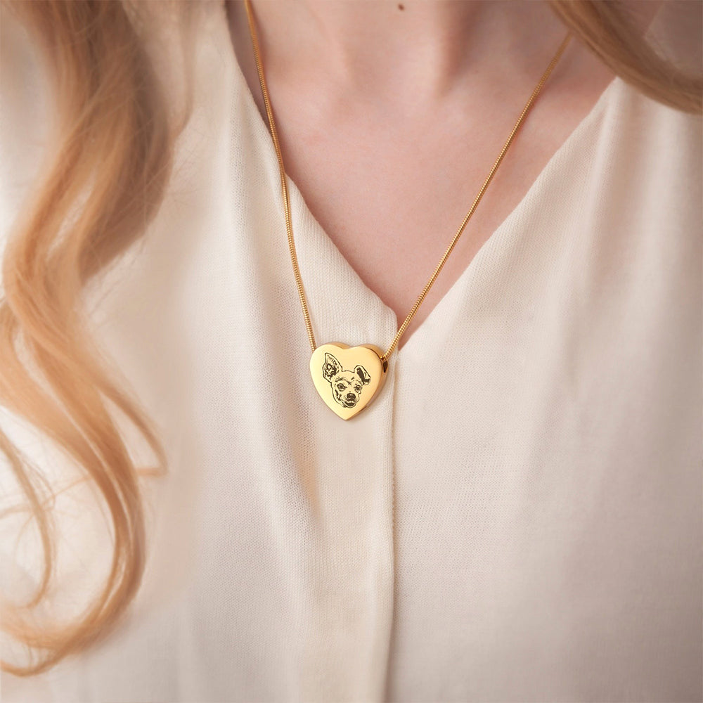Personalisierte Asche Parfüm Kette Mit Bild - Schlichter Herz Anhänger Erinnerungsstück Geschenk