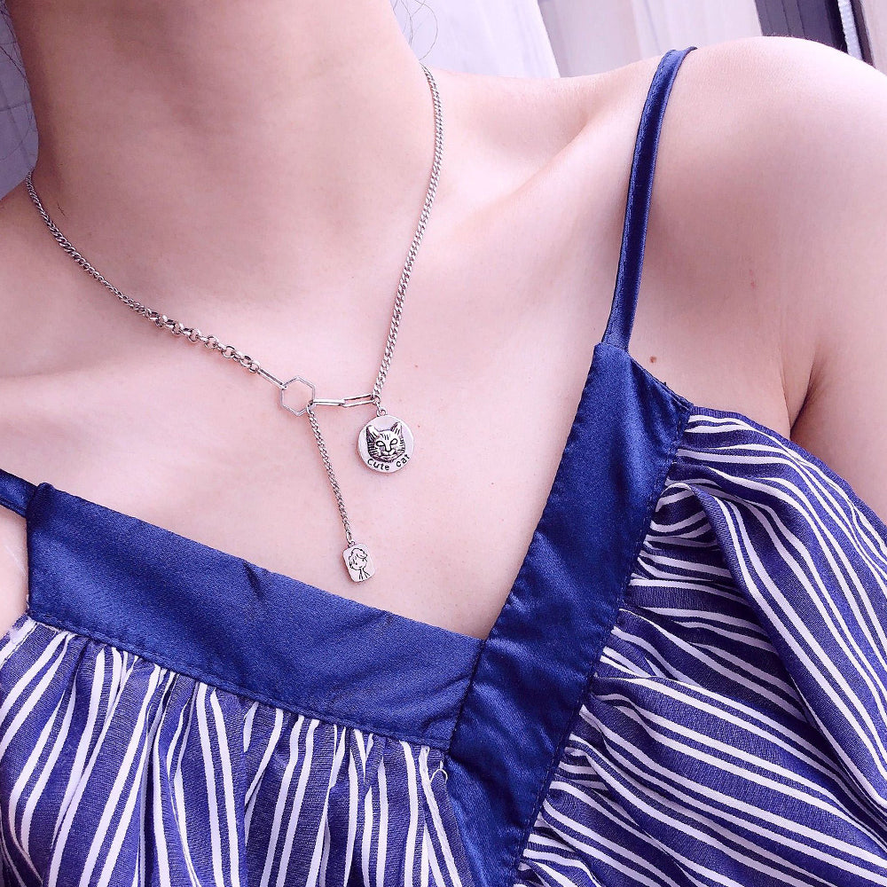 Personalisierte Y-Kette mit Fotogravur, Namen & Jungen/Mädchen Symbol – Haustierschmuck, Erinnerungs­geschenk für Tierliebhaber