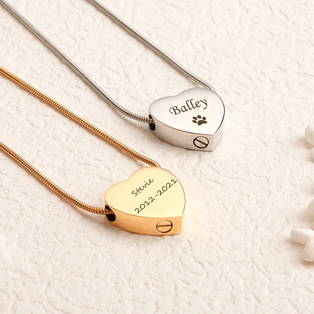 Personalisierte Asche Parfüm Kette Mit Bild - Schlichter Herz Anhänger Erinnerungsstück Geschenk