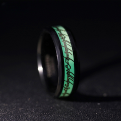 【Paar】Goldfolieneinlage Wolfram Ring 8mm - Leuchtende Zaubersymbole