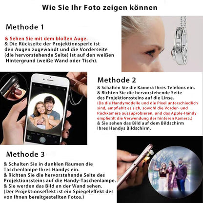 Medaillon mit Foto und persönlichem Bild im Herzanhänger – Herz-Projektionskette mit Öffnungsfunktion