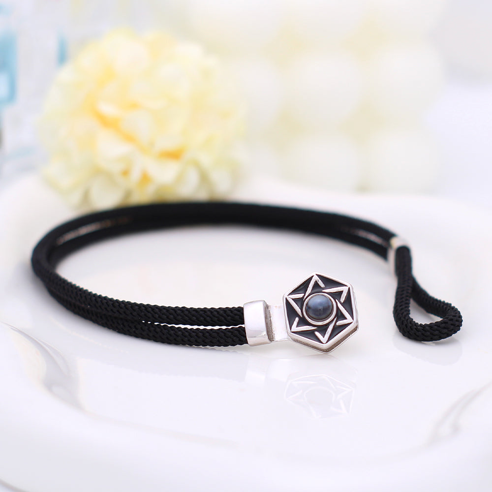 Personalisierte Projektions Armbänder mit Bild im Stein für Paare-Sechszackiger Sternanhänger