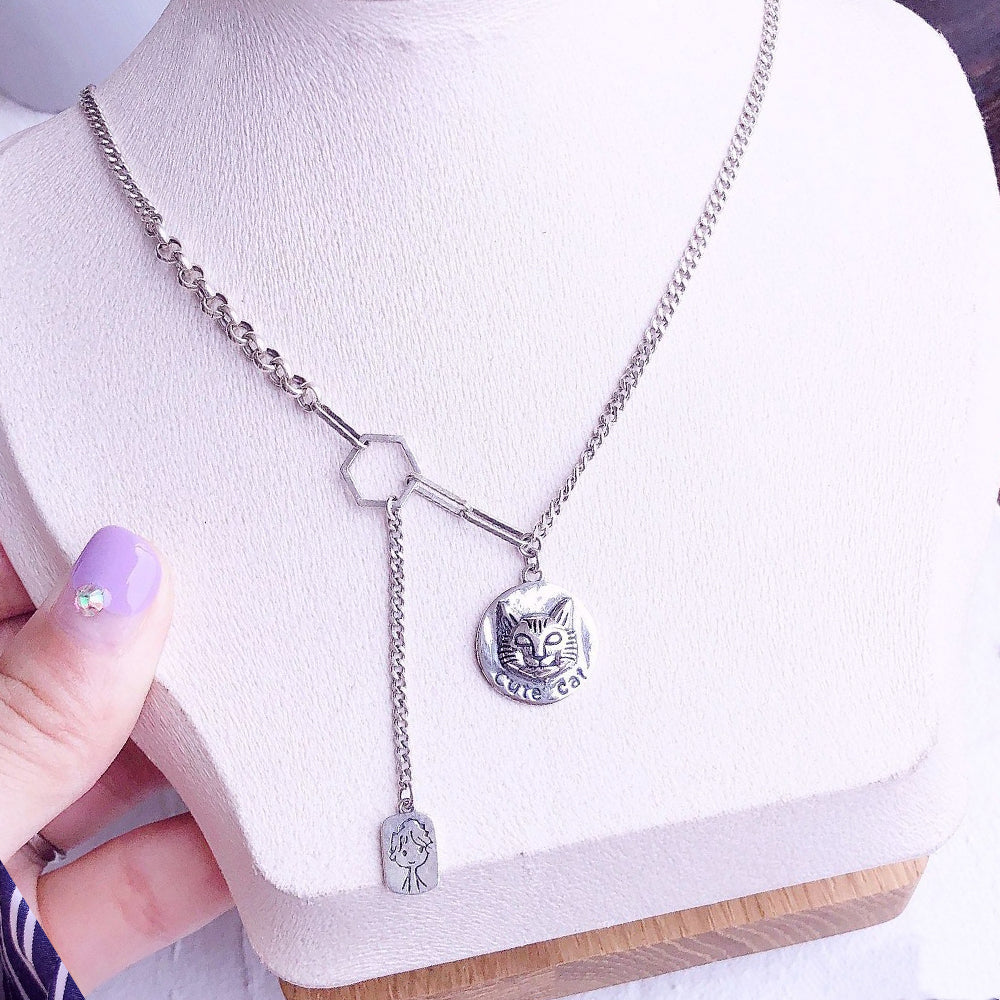 Personalisierte Y-Kette mit Fotogravur, Namen & Jungen/Mädchen Symbol – Haustierschmuck, Erinnerungs­geschenk für Tierliebhaber