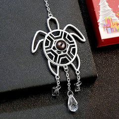 Foto-Projektions-Schildkröte Anhänger – Personalisierter Kristallanhänger mit Bild, Dekoration & Erinnerungsgeschenk