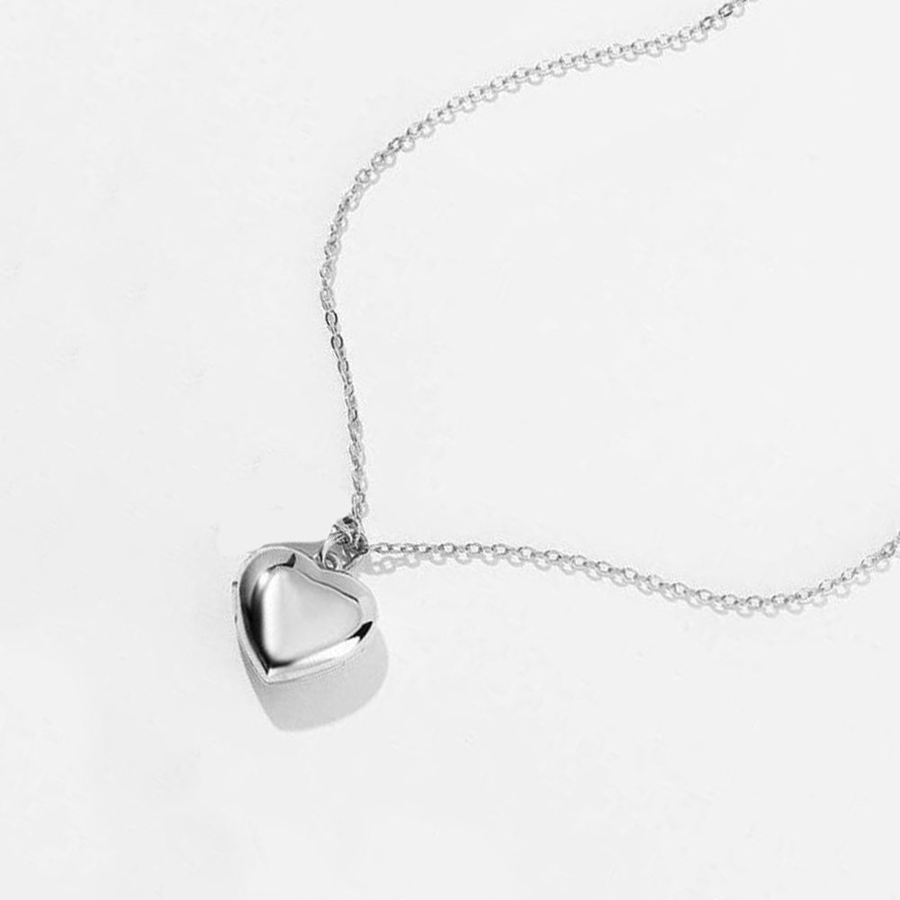 Personalisierte 925 Silber  Foto Medaillon Herz Kette – Mit Foto & Text, Klassischer Erinnerungsschmuck Geschenk für Sie