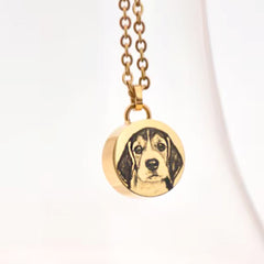 Personalisierte Asche Kette Mit Bild Gravur - Schlichter Runder Anhänger Erinnerungsstück Geschenk für Sie und Ihn