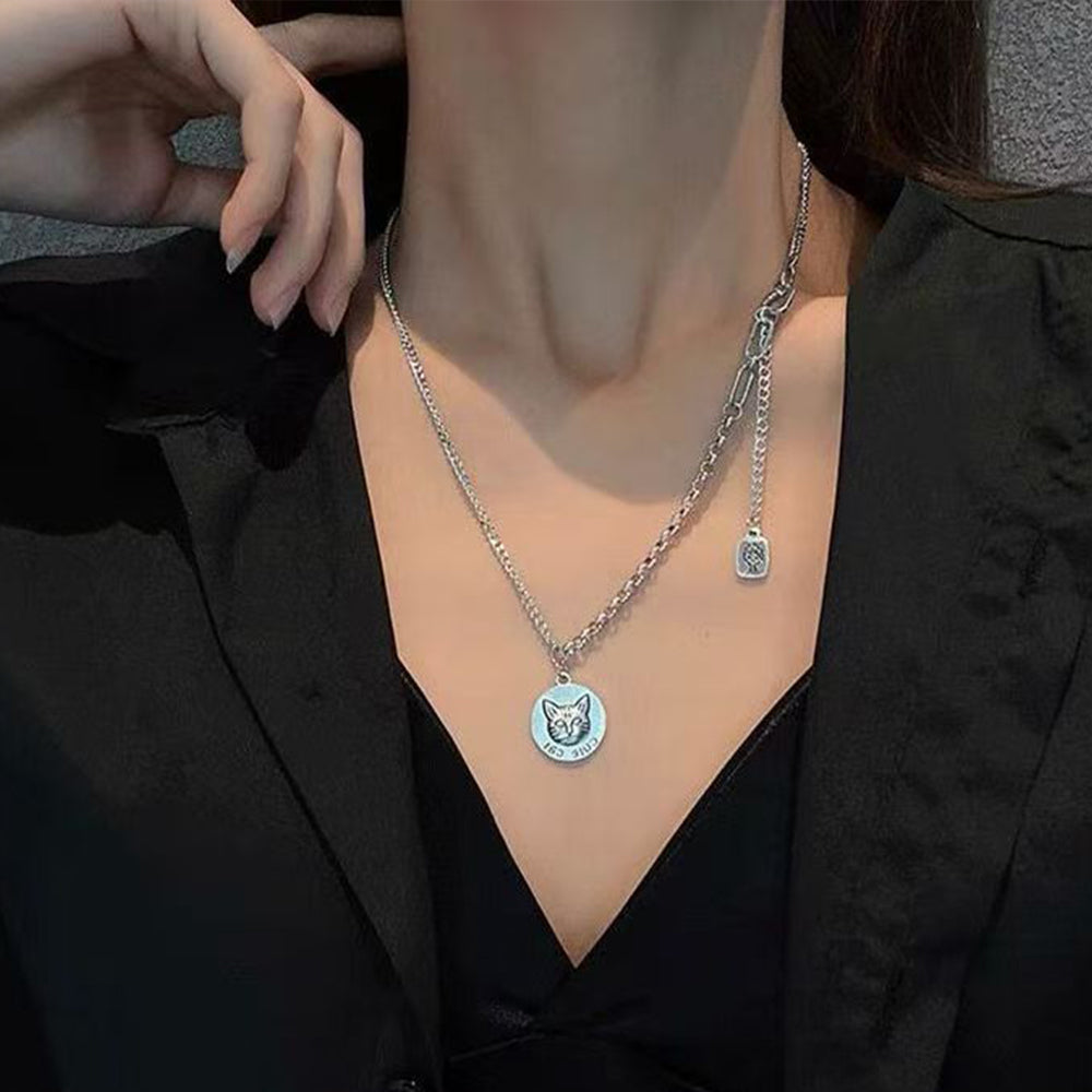 Personalisierte Y-Kette mit Fotogravur, Namen & Jungen/Mädchen Symbol – Haustierschmuck, Erinnerungs­geschenk für Tierliebhaber