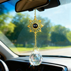 Sonnenblume Kristall Dekoanhänger mit Foto-Projektion – Individuelles Geschenk für Zuhause oder Auto