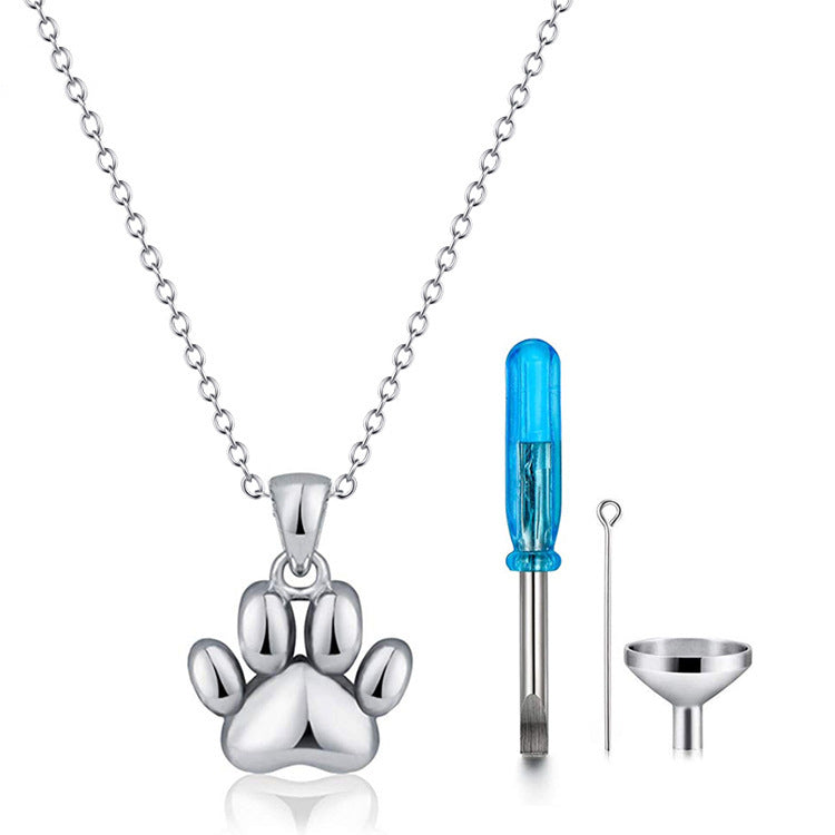 Sterlingsilber Ascheschmuck für Tierasche Hundepfote Asche Anhänger Urnen Kette Hunde Andenken Schmuck