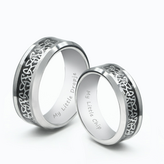 【Paar/Single】Keltischer Knoten Link Wolframstahlring，Trauringe, Herren-/Damenringe amazgifts