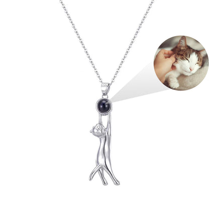 Personalisierte Kette mit Foto drin - Sonne & Katze