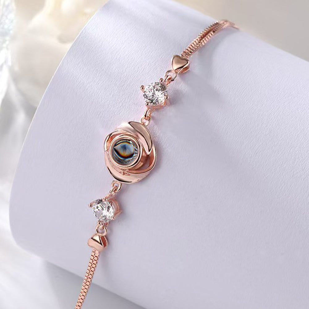 Armband mit Bild Silber – Rose Foto Armband mit Bildprojektion