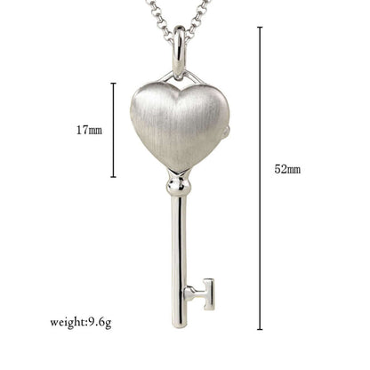 925 Sterling Silber Herz Schlüssel Medaillon Kette mit Fotos und Text – Wählen Sie Kettenstil und -länge, personalisiertes Geschenk für Sie