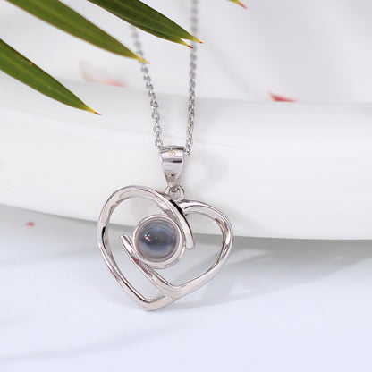 Kette mit Bild – 925 Silber Verflochtene Herzen für Geschenke