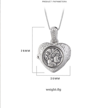 925 Silber Personalisierte Foto Medaillon Herz Kette - Gravur „Queen & LOVE“,Öffn- und schließbare, Andenken Geschenk für Frauen