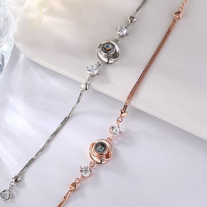 Armband mit Bild Silber – Rose Foto Armband mit Bildprojektion