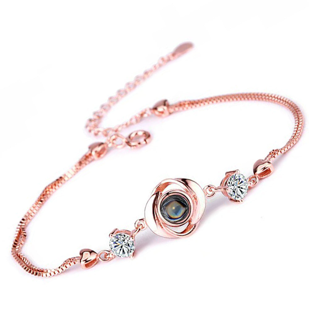 Armband mit Bild Silber – Rose Foto Armband mit Bildprojektion