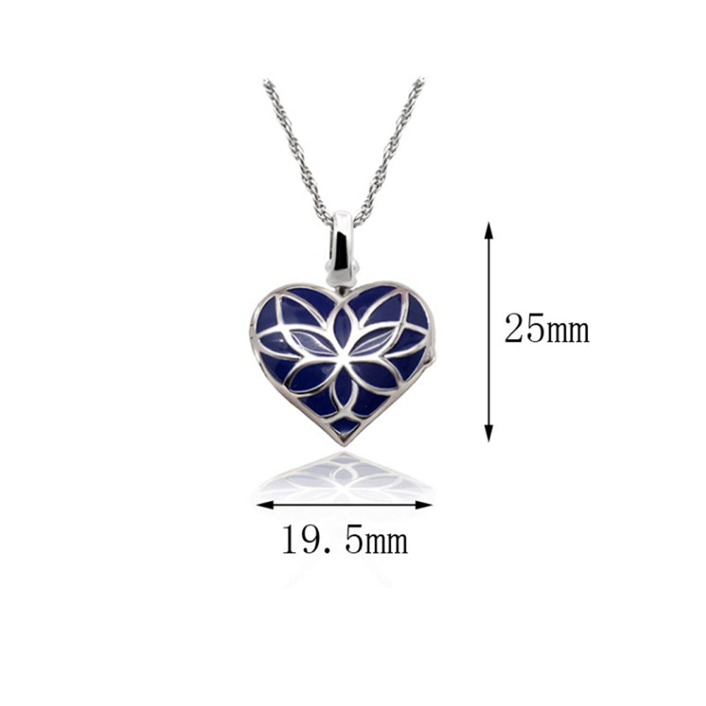 925 Silber Harz Lotus Herz Medaillon Kette mit Fotos & Text - Kettenstil und -länge Optional,Personalisiertes Geschenk für Dame