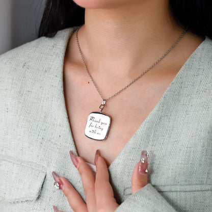 Personalisierte Schlichte Glänzende Medaillon-Kette in Quadrat- oder Sternform mit Foto & Text – Kreativer Schmuck,um Schöne Erinnerungen festzuhalten