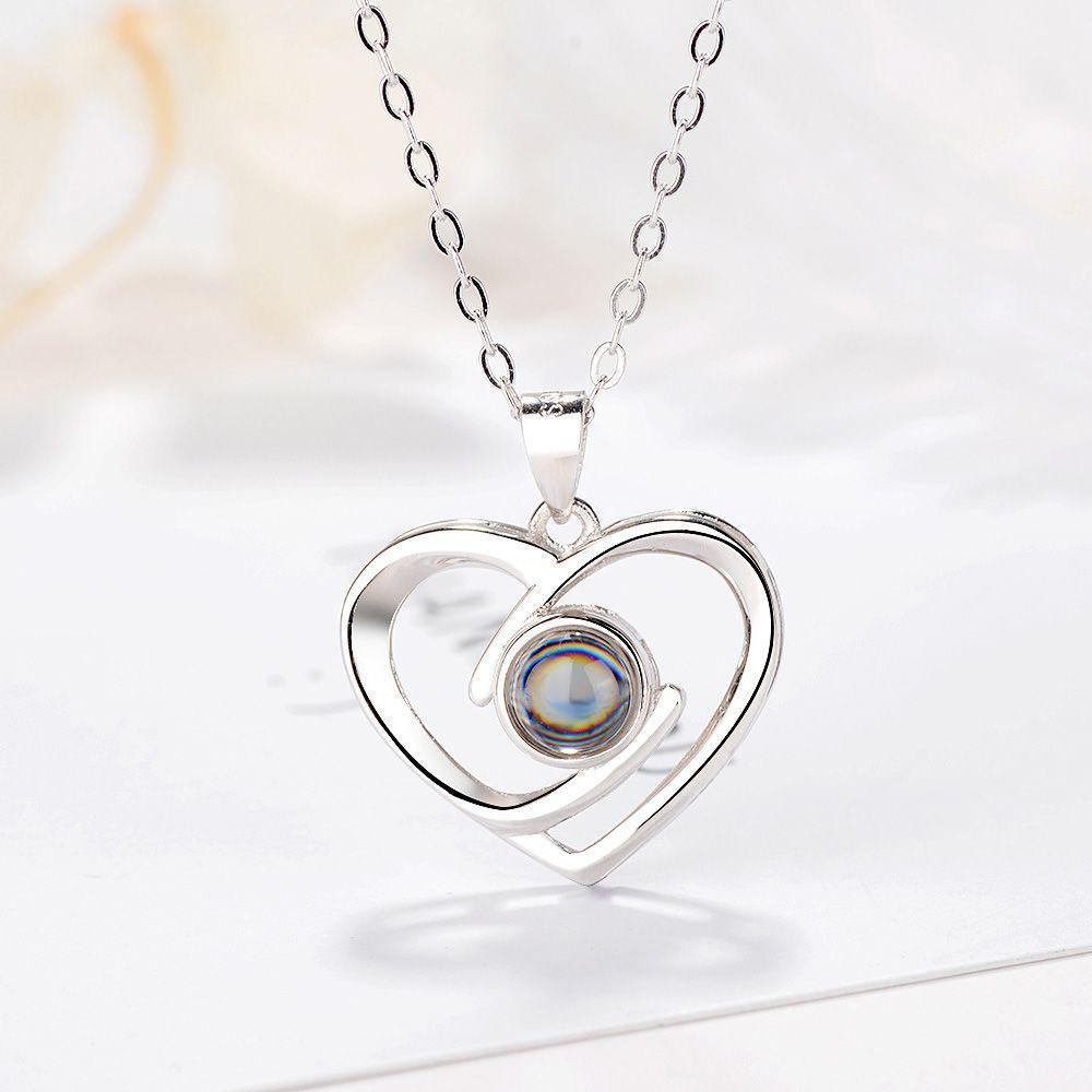 Kette mit Bild – 925 Silber Verflochtene Herzen für Geschenke