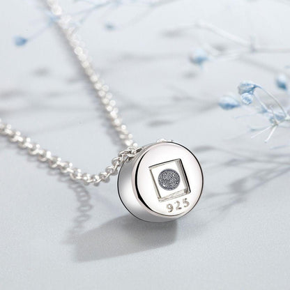 925 Silber Kette mit Bild drin -  Personalisierte Projektion Rund