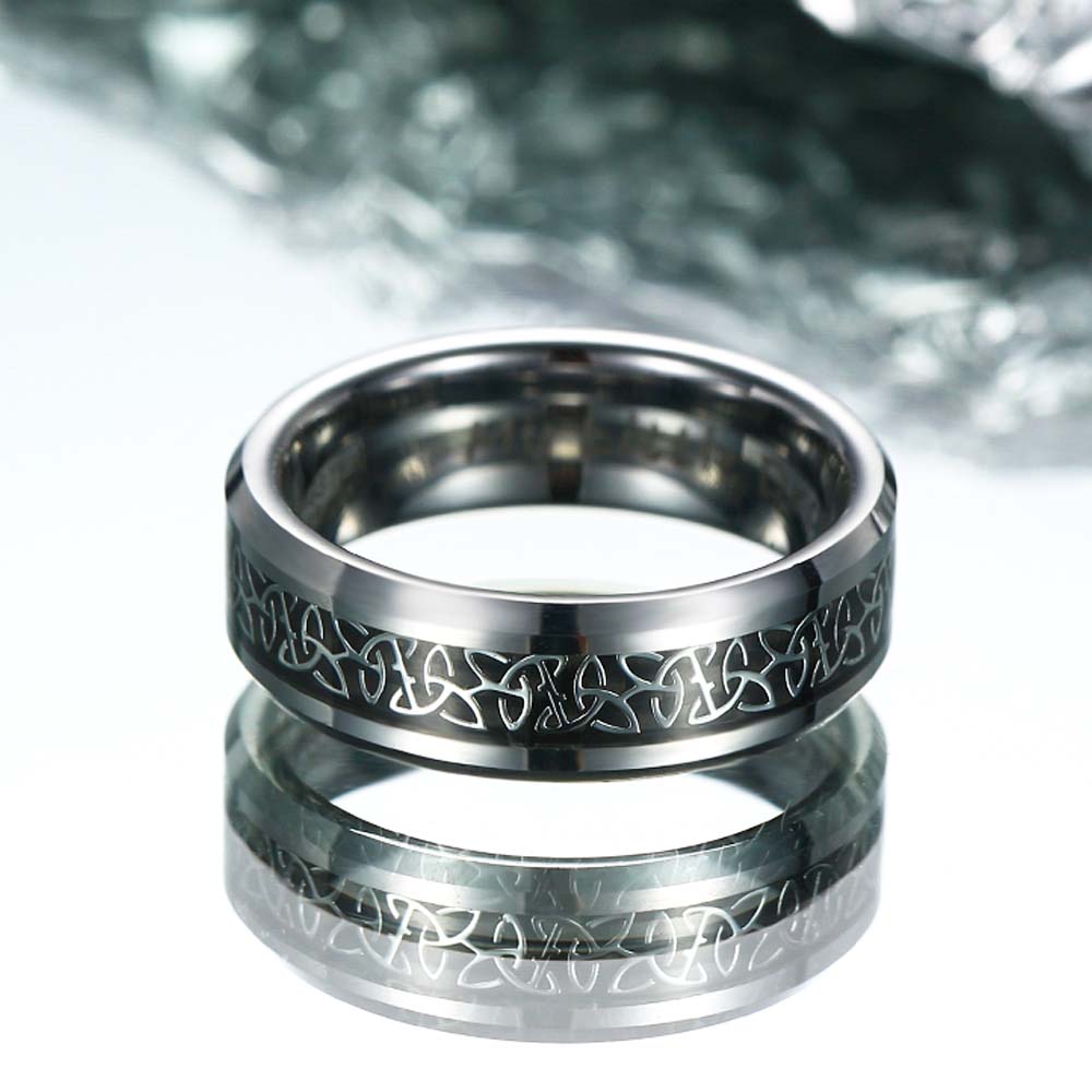 【Paar/Single】Keltischer Knoten Link Wolframstahlring，Trauringe, Herren-/Damenringe amazgifts