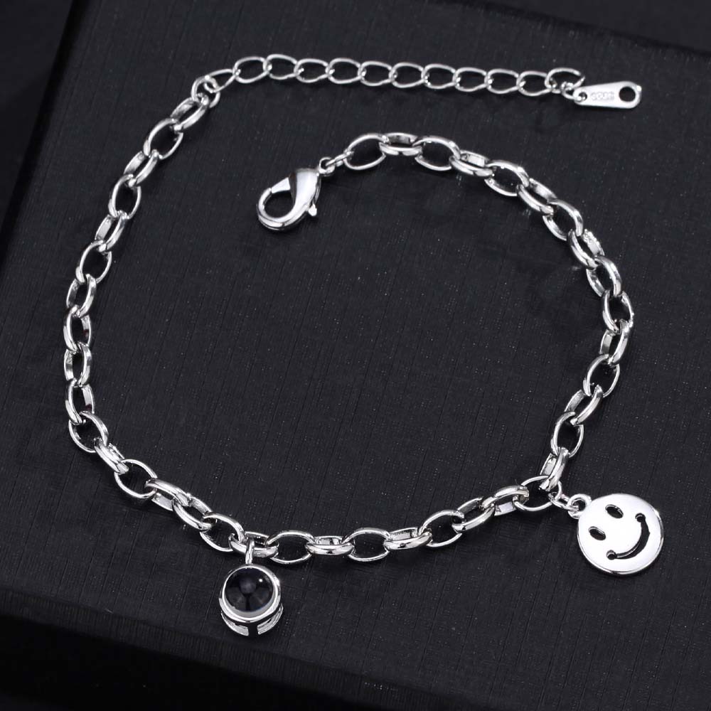 Personalisierte Bild Armband mit Lächeln Anhänger amazgifts