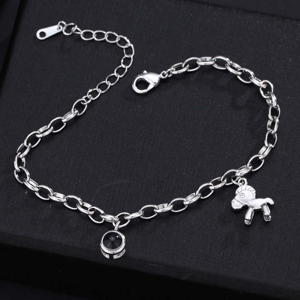 Personalisierte Bild Armband mit Pferd Anhänger amazgifts